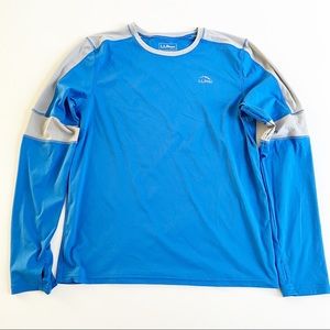 L.L. Bean Boys Long Sleeve Blue Grey Active Performance Top Large 14-16